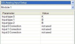 SSi Analog Input Setup Menu